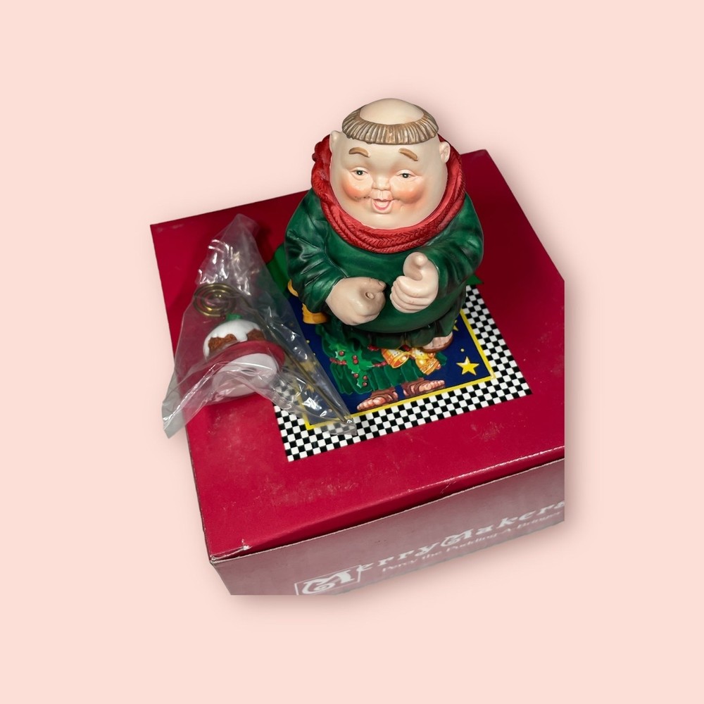 Department 56 Merry Makers Percy the Pudding-a-Bringer with Box - Picture 1 of 4